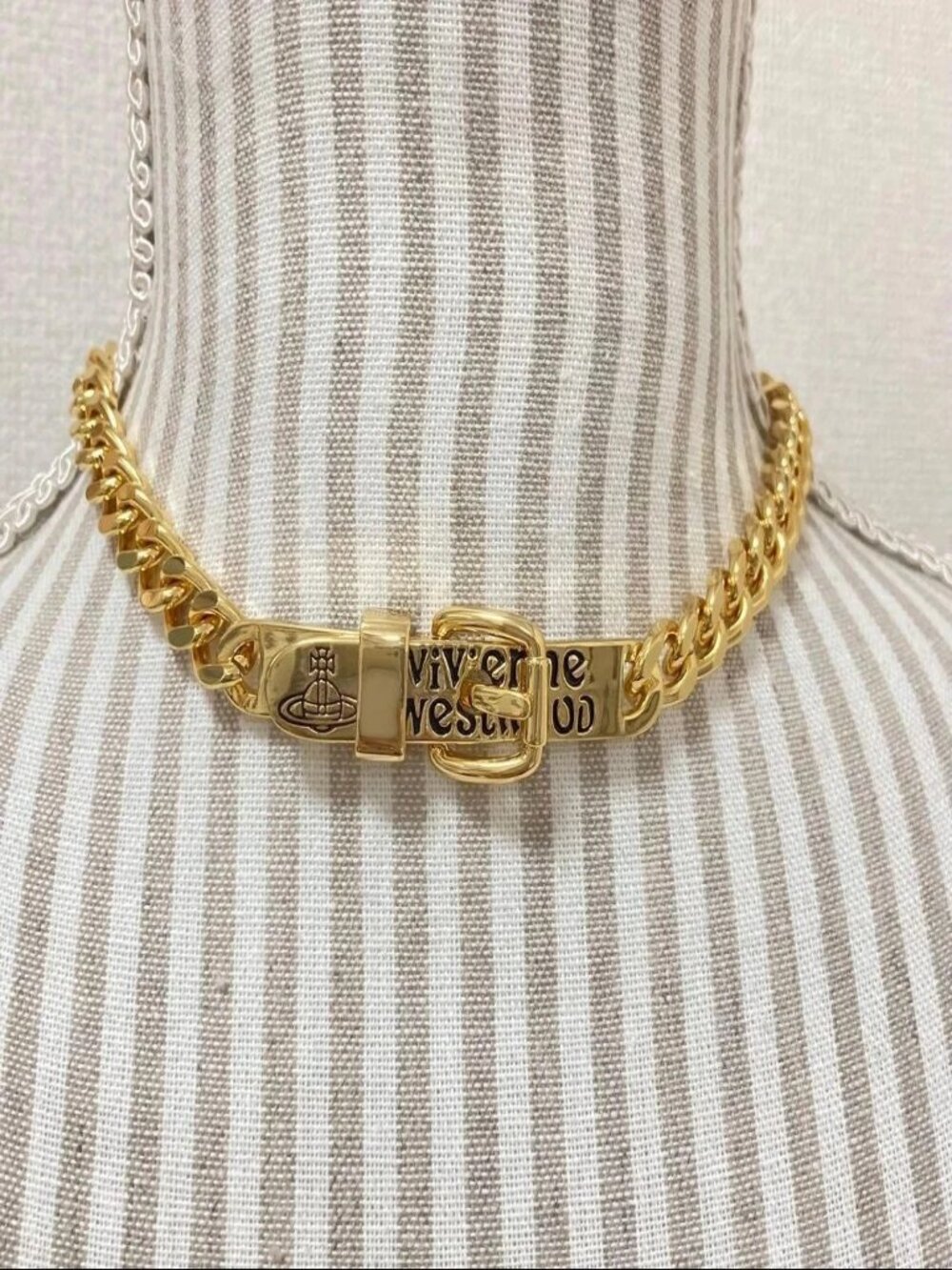Vivienne Westwood men and women Chunky chain belt shape necklace B216
